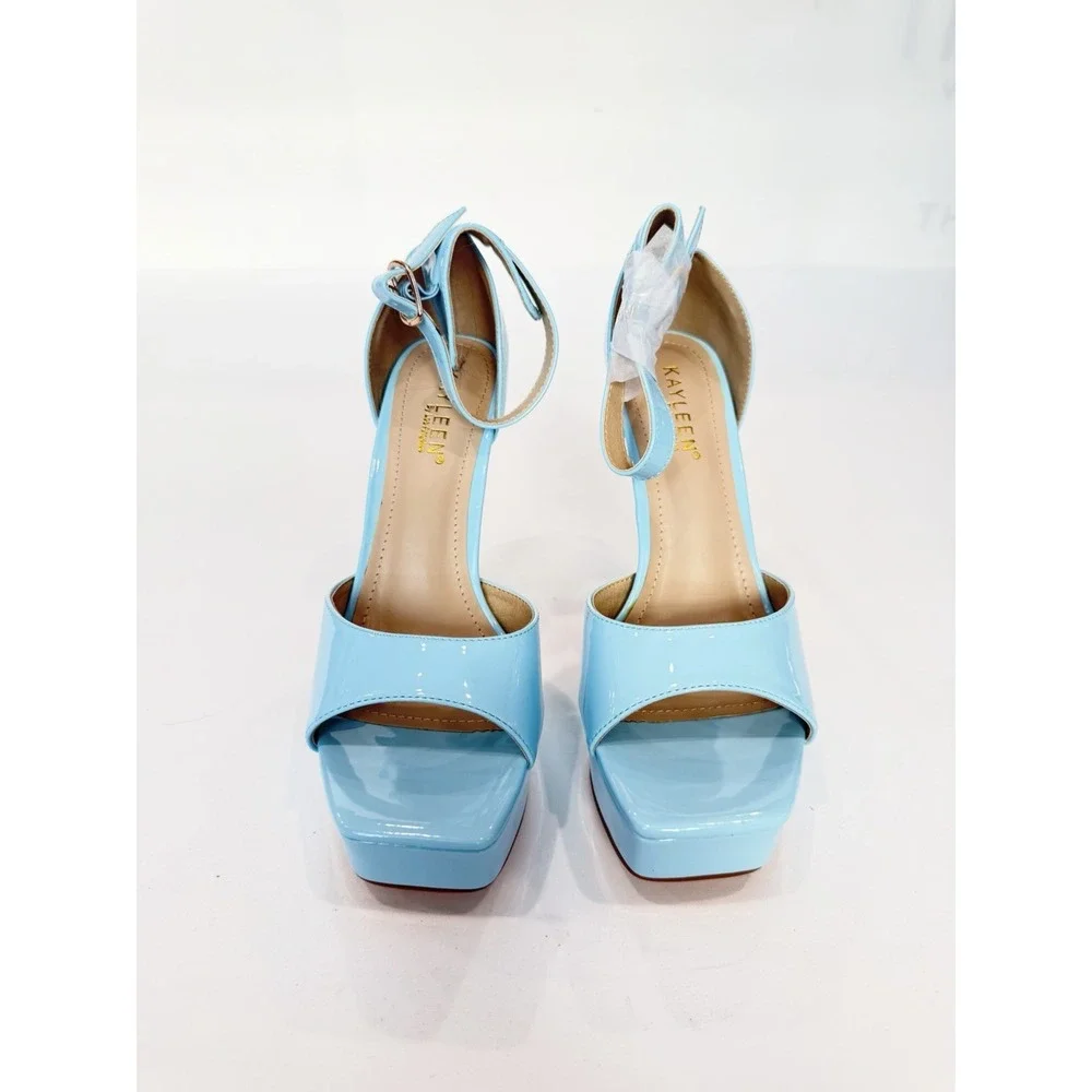 Kayleen High heels Light Blue 8 Platform Women's Shoes Party Elegant Chic Preppy
